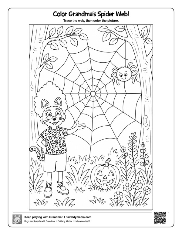 Spider Web coloring sheet